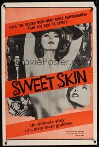 5m812 SWEET SKIN 1sh '65 Jacques Poitrenaud's Strip-tease, great image of sexy Nico!