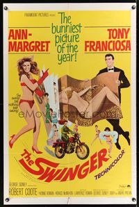 5m815 SWINGER 1sh '66 super sexy Ann-Margret, Tony Franciosa, the bunniest picture of the year!