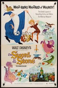 5m817 SWORD IN THE STONE 1sh R73 Disney's cartoon story of young King Arthur & Merlin the Wizard!