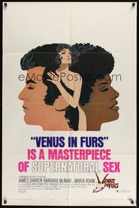 5m926 VENUS IN FURS style B 1sh '70 Jess Franco's masterpiece of supernatural sex, really cool art!