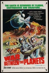 5m944 WAR BETWEEN THE PLANETS 1sh '71 the Earth is scourged by floods, earthquakes & disasters!