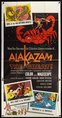 5p397 ALAKAZAM THE GREAT 3sh '61 Saiyu-ki, early Japanese fantasy anime, cool artwork!