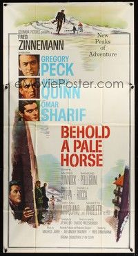 5p417 BEHOLD A PALE HORSE 3sh '64 Gregory Peck, Anthony Quinn, Sharif, from Pressburger's novel!