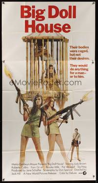 5p420 BIG DOLL HOUSE int'l 3sh '71 artwork of Pam Grier whose body was caged, but not her desires!