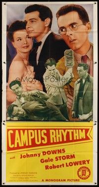 5p436 CAMPUS RHYTHM 3sh '43 Gale Storm, Johnny Downs, wacky college hazing image!