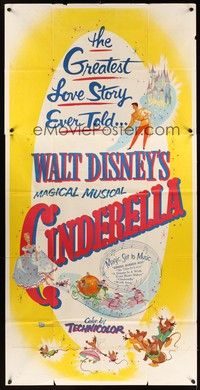 5p448 CINDERELLA 3sh R57 Walt Disney classic romantic musical fantasy cartoon!