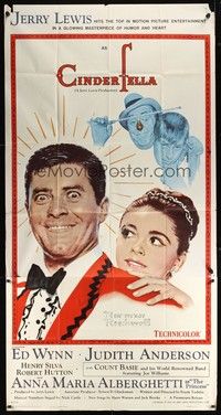 5p449 CINDERFELLA 3sh '60 Norman Rockwell art of Jerry Lewis & Anna Maria Alberghetti!