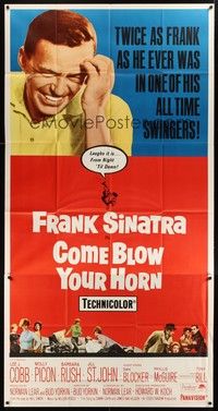 5p454 COME BLOW YOUR HORN 3sh R66 close up of laughing Frank Sinatra, from Neil Simon's play!