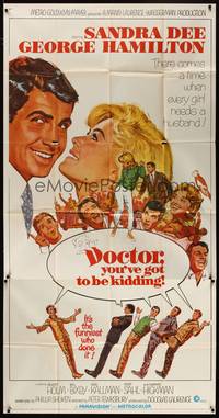5p477 DOCTOR YOU'VE GOT TO BE KIDDING 3sh '67 art of Sandra Dee & George Hamilton by Mitchell Hooks