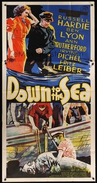 5p480 DOWN TO THE SEA 3sh '36 Russell Hardie, Ann Rutherford, cool art of deep sea diver!