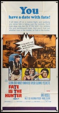 5p490 FATE IS THE HUNTER 3sh '64 Glenn Ford, Rod Taylor & Suzanne Pleshette have a date with fate!
