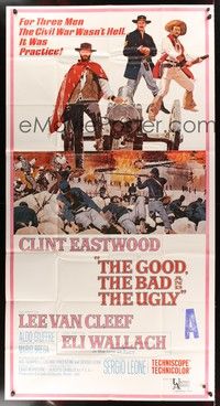 5p515 GOOD, THE BAD & THE UGLY 3sh '68 Clint Eastwood, Lee Van Cleef, Sergio Leone, cool art!