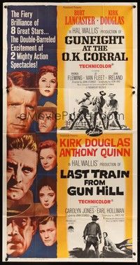 5p519 GUNFIGHT AT THE OK CORRAL/LAST TRAIN FROM GUN HILL 3sh '63 double-barreled excitement!