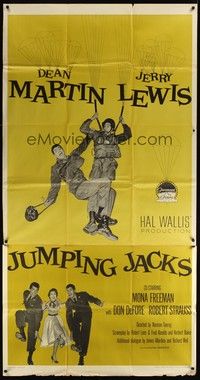 5p556 JUMPING JACKS 3sh R59 great image of Army paratroopers Dean Martin & Jerry Lewis!