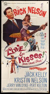 5p581 LOVE & KISSES 3sh '65 Ricky Nelson playing guitar, not rock & roll but Rick & roll!