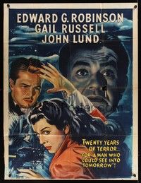 5p608 NIGHT HAS A THOUSAND EYES INCOMPLETE 3sh '48 Robinson is a true clairvoyant posing as fake!
