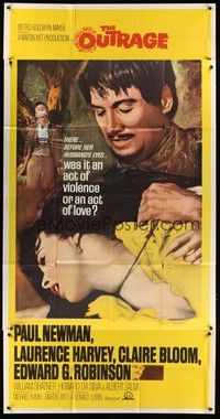 5p622 OUTRAGE 3sh '64 Paul Newman as a Mexican bandit in a loose remake of Rashomon!