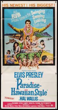 5p626 PARADISE - HAWAIIAN STYLE 3sh '66 Elvis Presley on the beach with sexy tropical babes!