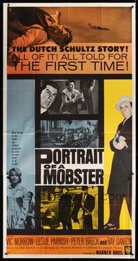 5p635 PORTRAIT OF A MOBSTER 3sh '61 full-length image of Vic Morrow as gangster Dutch Schultz!