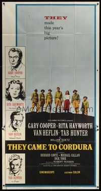 5p712 THEY CAME TO CORDURA 3sh '59 Gary Cooper, Rita Hayworth, Tab Hunter, Van Heflin