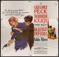 5p119 BELOVED INFIDEL 6sh '59 Gregory Peck as F. Scott Fitzgerald & Deborah Kerr as Sheila Graham!
