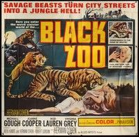 5p123 BLACK ZOO 6sh '63 cool horror image of fang and claw killers stalking the city streets!