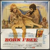 5p125 BORN FREE 6sh '66 great image of Virginia McKenna & Bill Travers with Elsa the lioness!