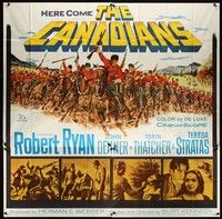 5p129 CANADIANS 6sh '61 cool image of Robert Ryan & Royal Mounted Police charging!