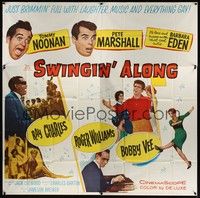 5p149 DOUBLE TROUBLE 6sh R62 Tommy Noonan, Pete Marshall, sexy Barbara Eden, Swingin' Along!