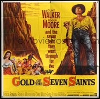 5p169 GOLD OF THE SEVEN SAINTS 6sh '61 Clint Walker, Roger Moore, the mystery of a thousand years!