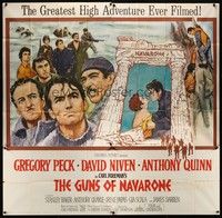 5p171 GUNS OF NAVARONE 6sh '61 Gregory Peck, David Niven & Anthony Quinn by Howard Terpning!