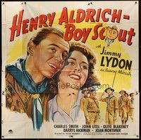 5p173 HENRY ALDRICH BOY SCOUT 6sh '44 huge close up art of Jimmy Lydon & pretty Joan Mortimer!