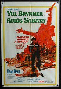5p275 ADIOS SABATA Argentinean '71 Yul Brynner aims to kill, and his gun does the rest!