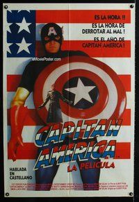 5p295 CAPTAIN AMERICA Argentinean '90 Darren McGavin, Ronny Cox, Ned Beatty, Marvel Comics!