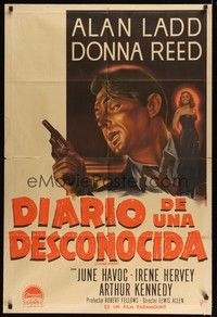 5p297 CHICAGO DEADLINE Argentinean '49 cool art of Alan Ladd, Donna Reed, film noir!
