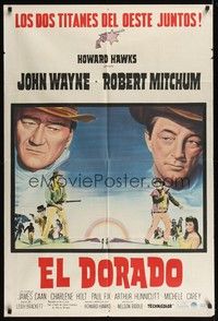 5p309 EL DORADO Argentinean '66 John Wayne & Robert Mitchum, the big one with the big two!