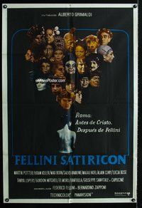 5p314 FELLINI SATYRICON Argentinean '70 Federico's Italian cult classic, cool cast montage!