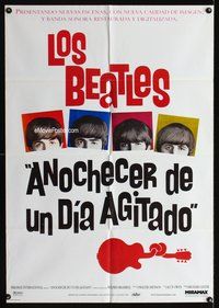5p322 HARD DAY'S NIGHT DS Argentinean R99 great image of The Beatles, rock & roll classic!