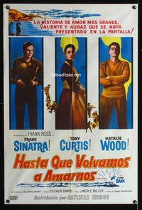 5p332 KINGS GO FORTH Argentinean '58 cool art of Frank Sinatra, Tony Curtis & Natalie Wood!
