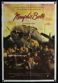 5p348 MEMPHIS BELLE Argentinean '90 Matt Modine, Sean Astin, cool cast portrait by WWII B-17!