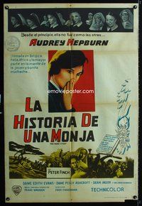 5p353 NUN'S STORY Argentinean '59 religious missionary Audrey Hepburn & Peter Finch