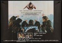 5p106 SUPERMAN II British quad '81 Christopher Reeve & Terence Stamp over New York City!