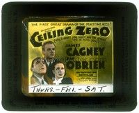 5r041 CEILING ZERO glass slide '35 James Cagney, Pat O'Brien, June Travis, directed by Howard Hawks