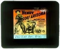 5r044 HENRY GOES ARIZONA glass slide '40 full-length cowboy Frank Morgan, Virginia Weidler