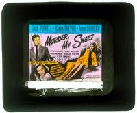 5r049 MURDER, MY SWEET glass slide '44 Dick Powell & Claire Trevor, classic Raymond Chandler noir!