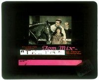 5r058 TOM MIX glass slide '20s great image of Tom torn between Tony and a pretty girl!