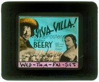 5r059 VIVA VILLA glass slide '34 great c/u of laughing Wallace Beery as Pancho, sexy Fay Wray!