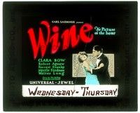 5r062 WINE glass slide '24 great photographic image of Clara Bow resisting Robert Agnew!
