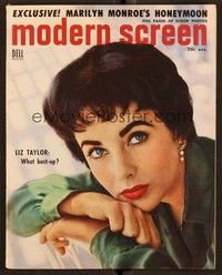 5r176 MODERN SCREEN magazine April 1954 portrait of Elizabeth Taylor from Rhapsody by Engstead!