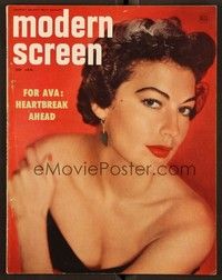 5r171 MODERN SCREEN magazine January 1953 great head & shoulders portrait of sexy Ava Gardner!
